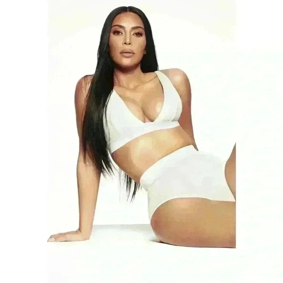 SKIMS- NWT COTTON PLUNGE BRALETTE Sz 2X- Soot color - Picture 3 of 6